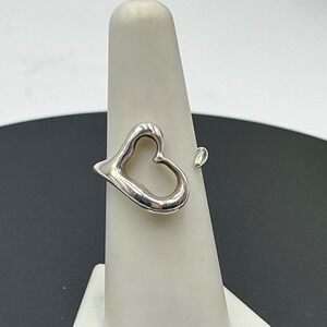 Tiffany & Co. Elsa Peretti Vintage Open Heart Ring sterling silver Sz 6.5